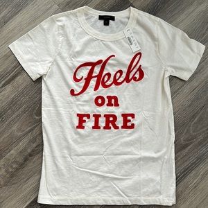 Jcrew Heels on Fire tee NWT size XS